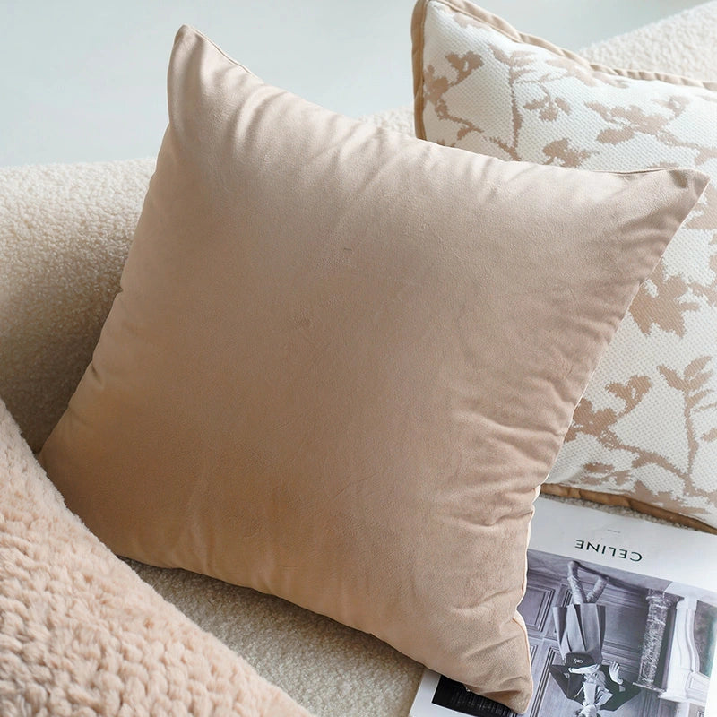 ブラウンレトロクリームライトクッションカバー kocol