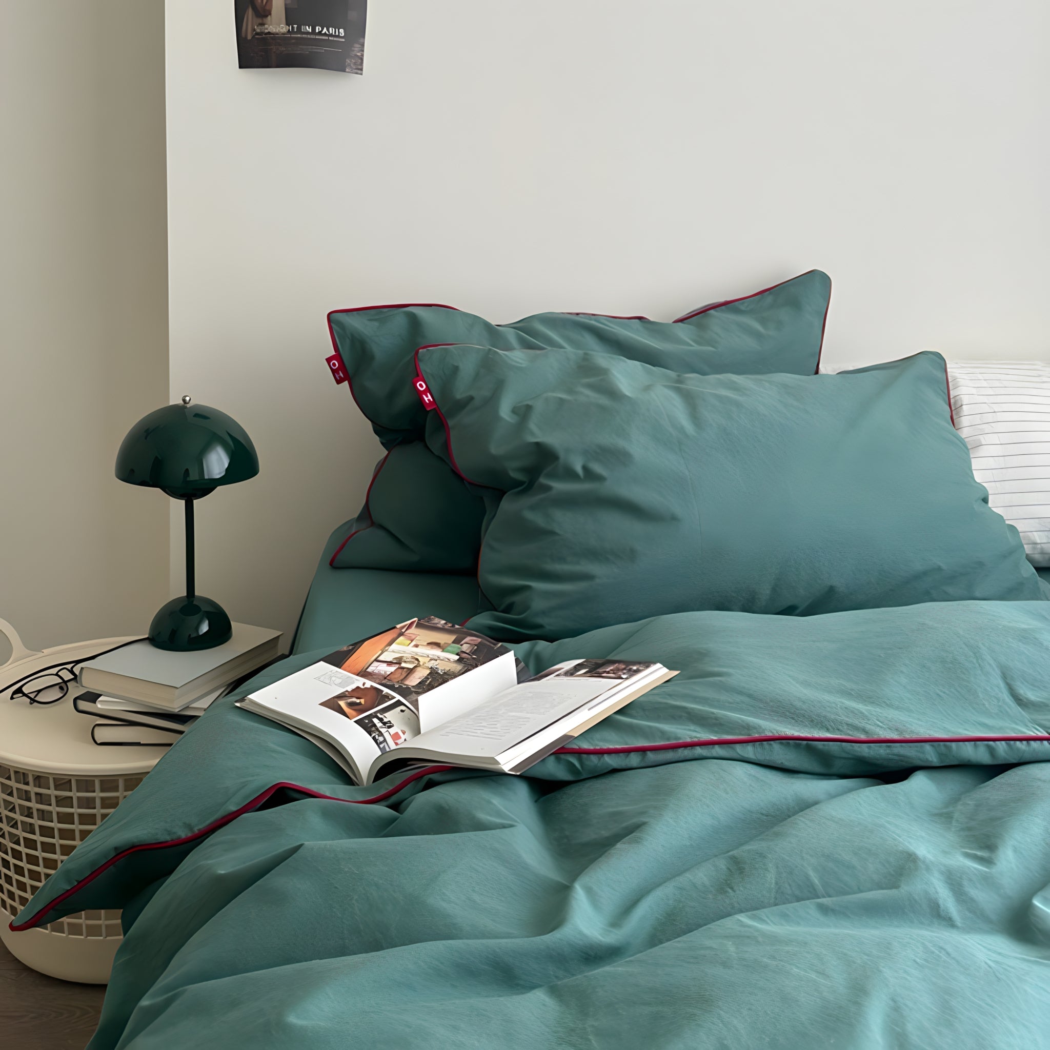 ウォッシュドコットンパイピング寝具セット 