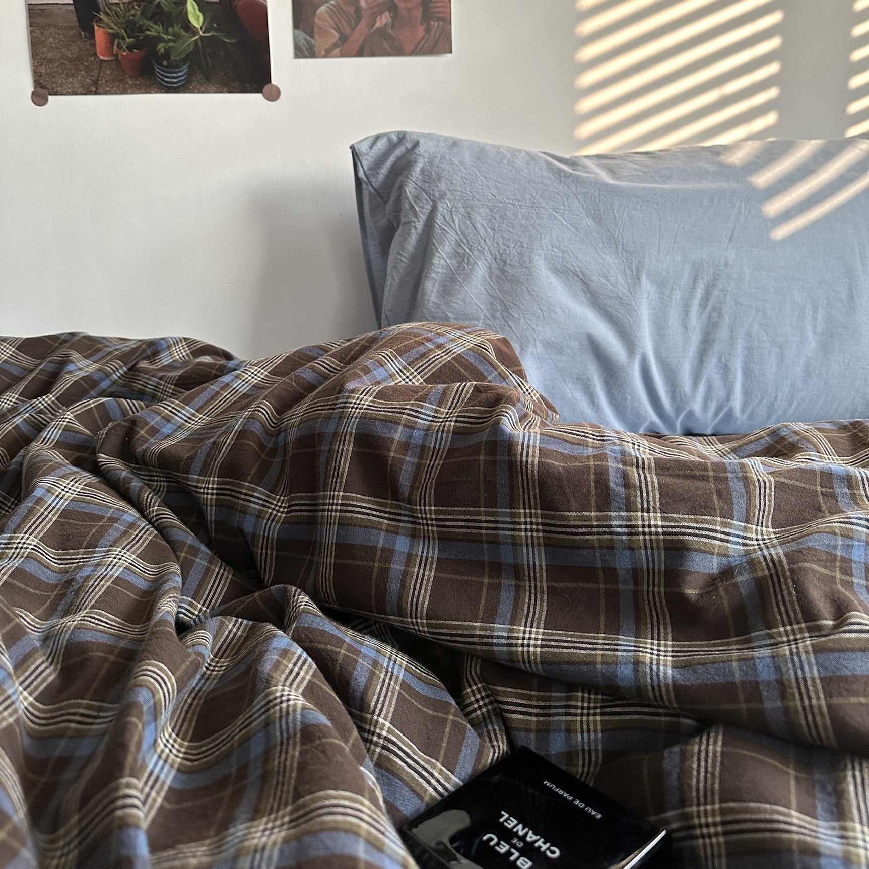 ヴィンテージブラウンチェック寝具セット