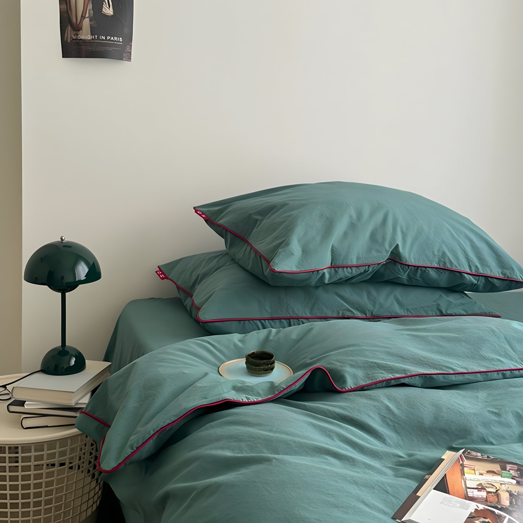 ウォッシュドコットンパイピング寝具セット 