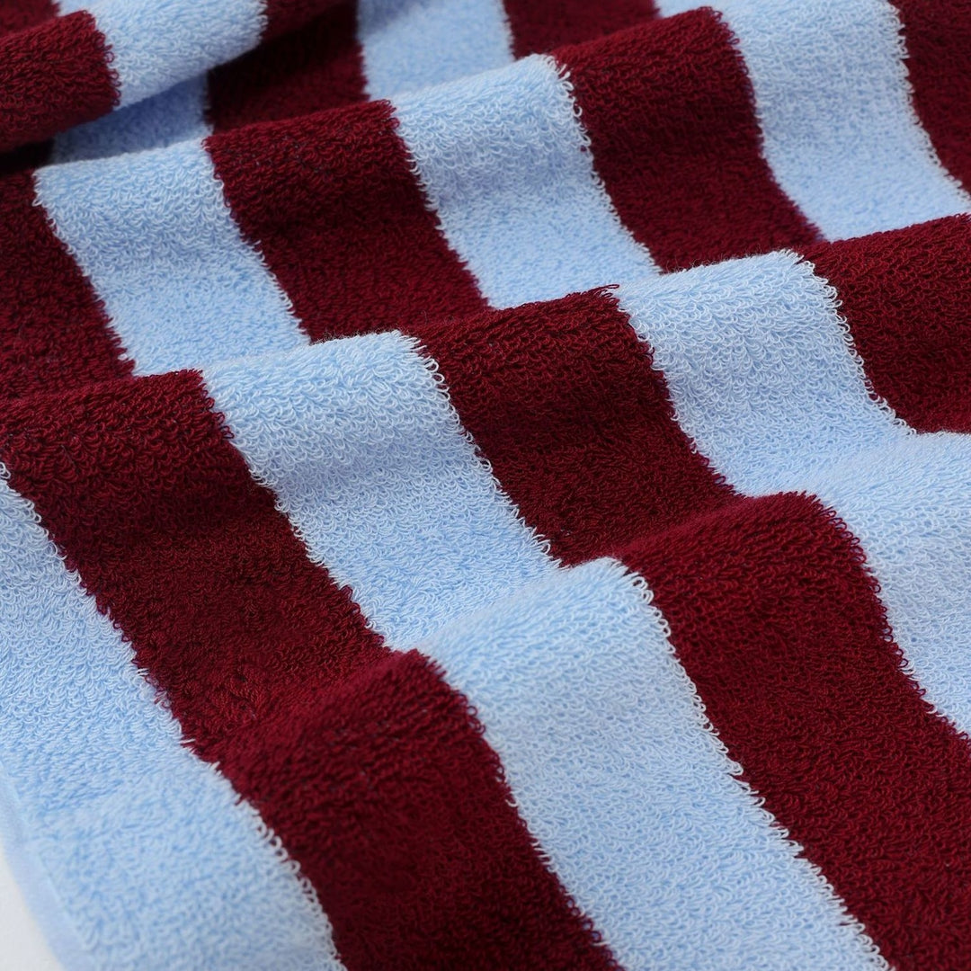 ワイドストライプカラーブロックコットンタオル