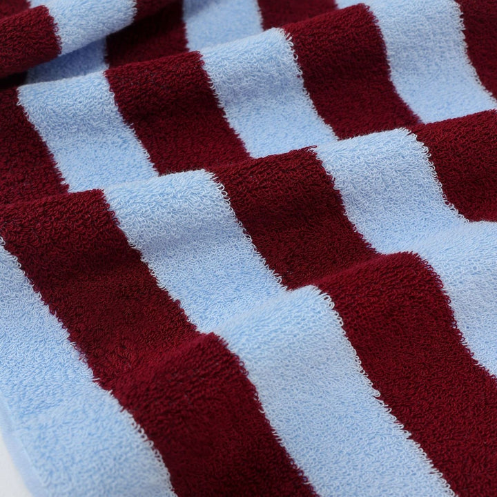 ワイドストライプカラーブロックコットンタオル