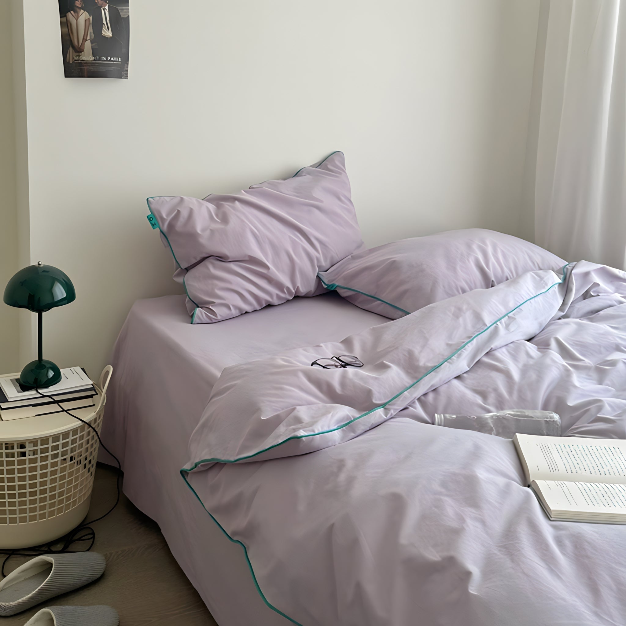 ウォッシュドコットンパイピング寝具セット 