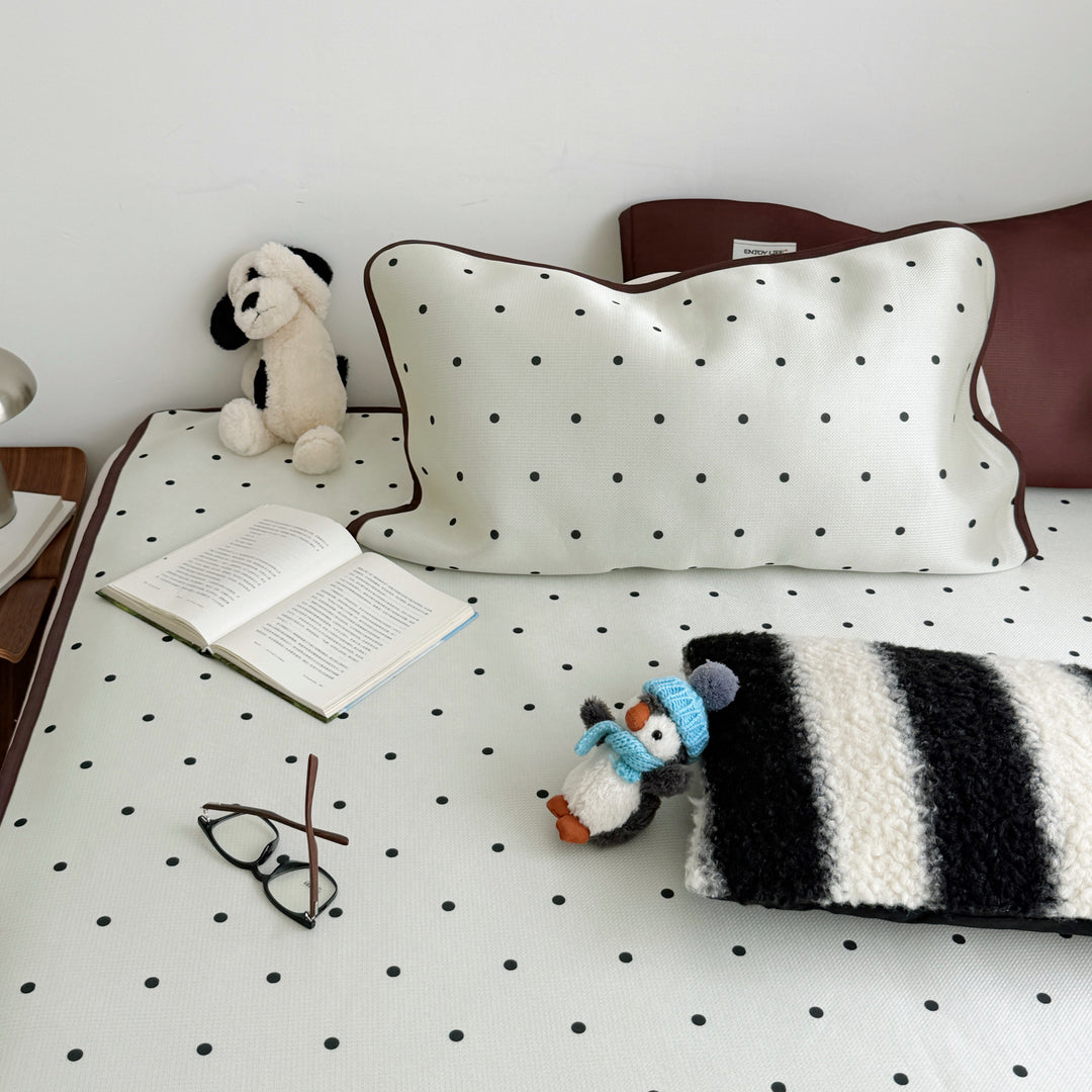 Ice Silk Dot Mat Set Off-White