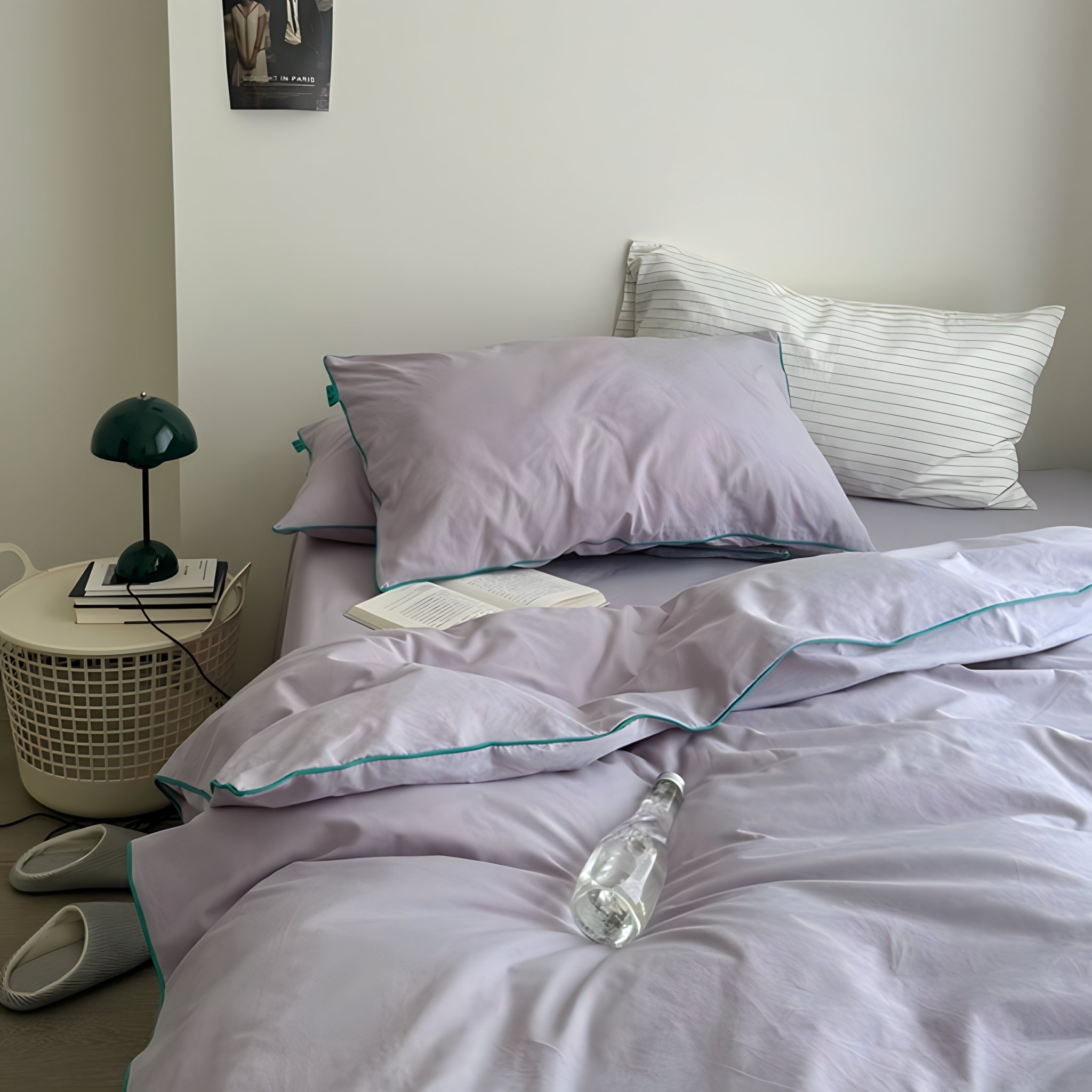 ウォッシュドコットンパイピング寝具セット 