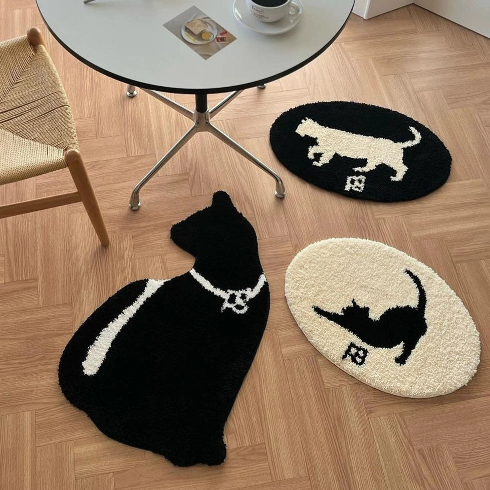 猫シルエットミニマット kocol