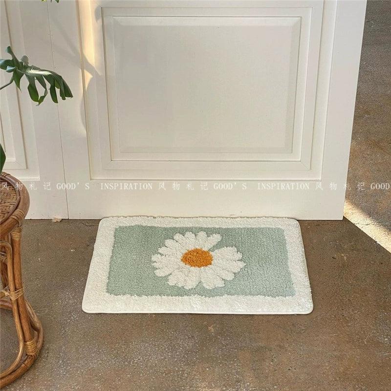 花柄吸収バスマット デイジー柄 / Floral absorbent bath mat daisy pattern - kocol