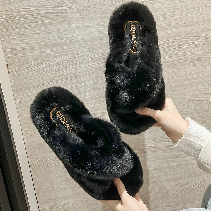 シンプル ファー スリッパ ルームシューズ / Simple fur slippers room shoes - kocol