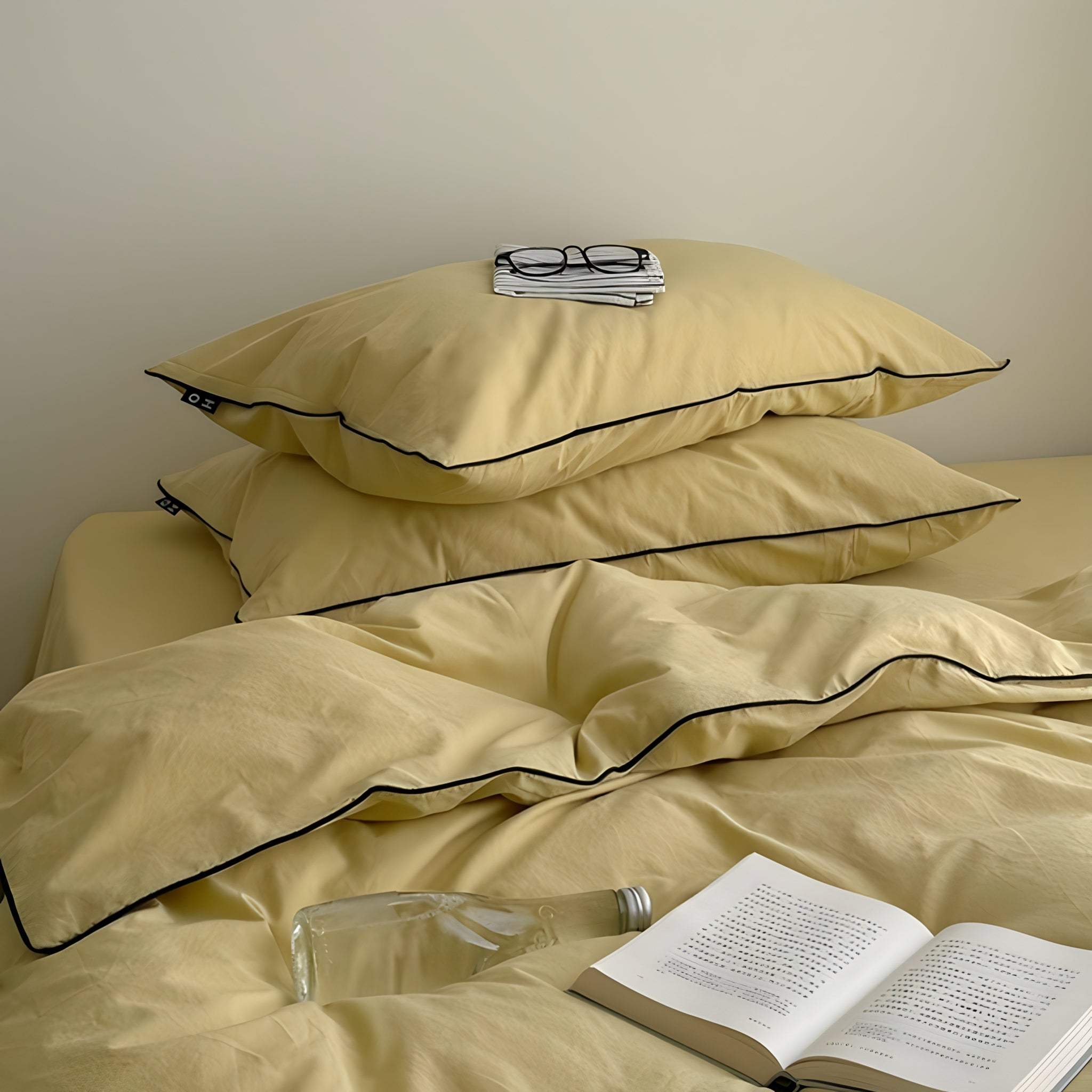 ウォッシュドコットンパイピング寝具セット 