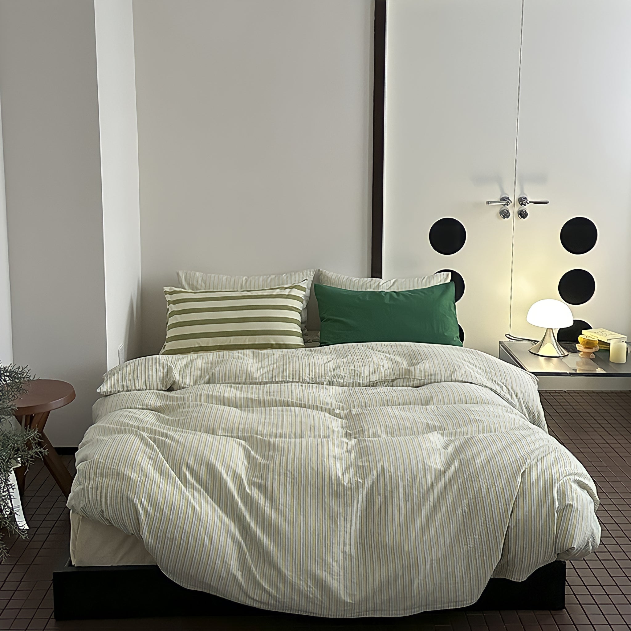 コットンカラーストライプ寝具セット 