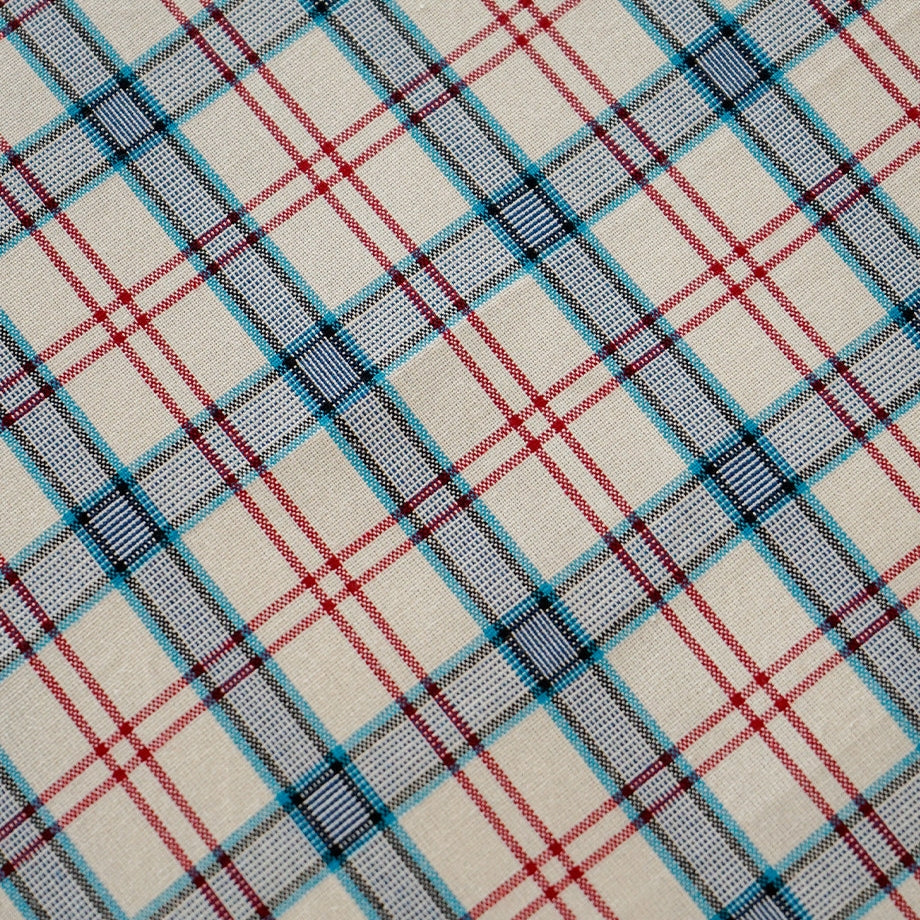 Pure Cotton Checked Box Pleated Bedskirt - Red