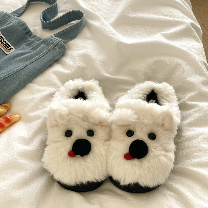 ふわふわ舌ペロドッグルームシューズ クリーム