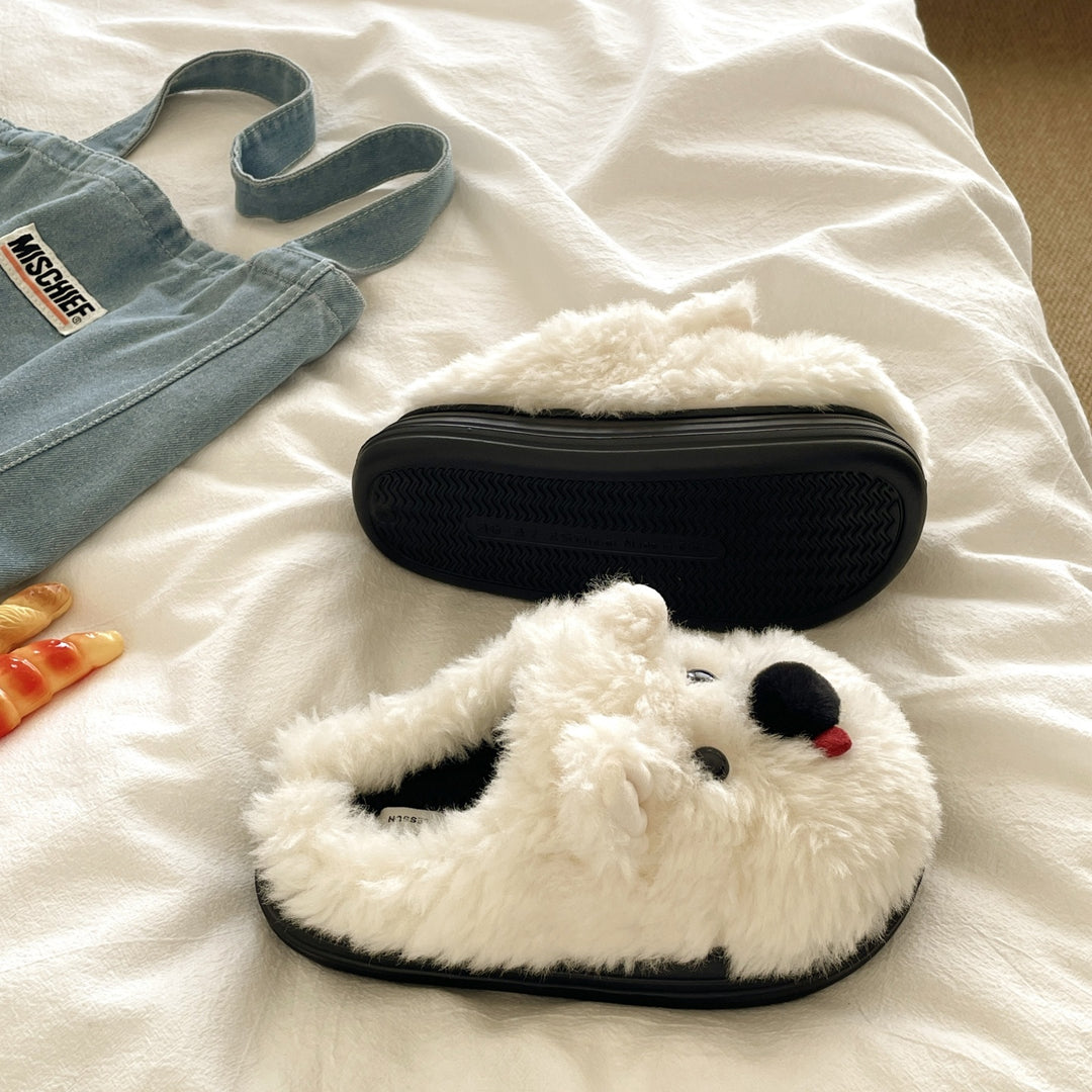 ふわふわ舌ペロドッグルームシューズ クリーム