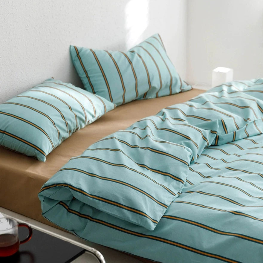 マルチストライプチョコミントカラー寝具セット kocol