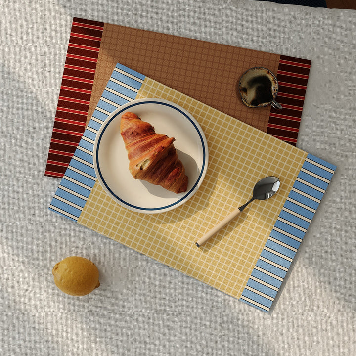 レトロモダン チェック＆ストライププレイスマット