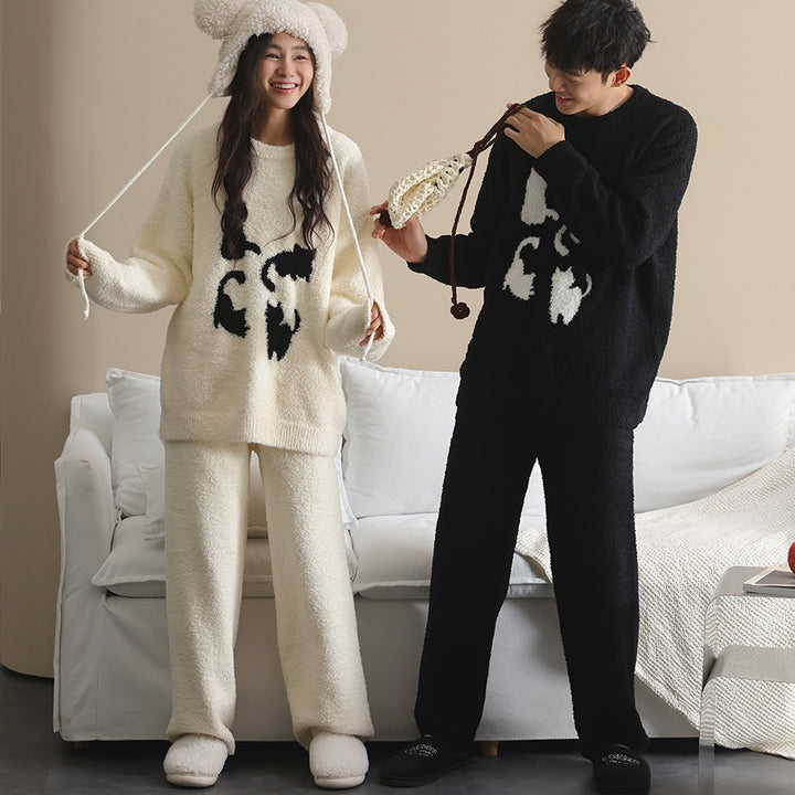 Fluffy cat silhouette loungewear 