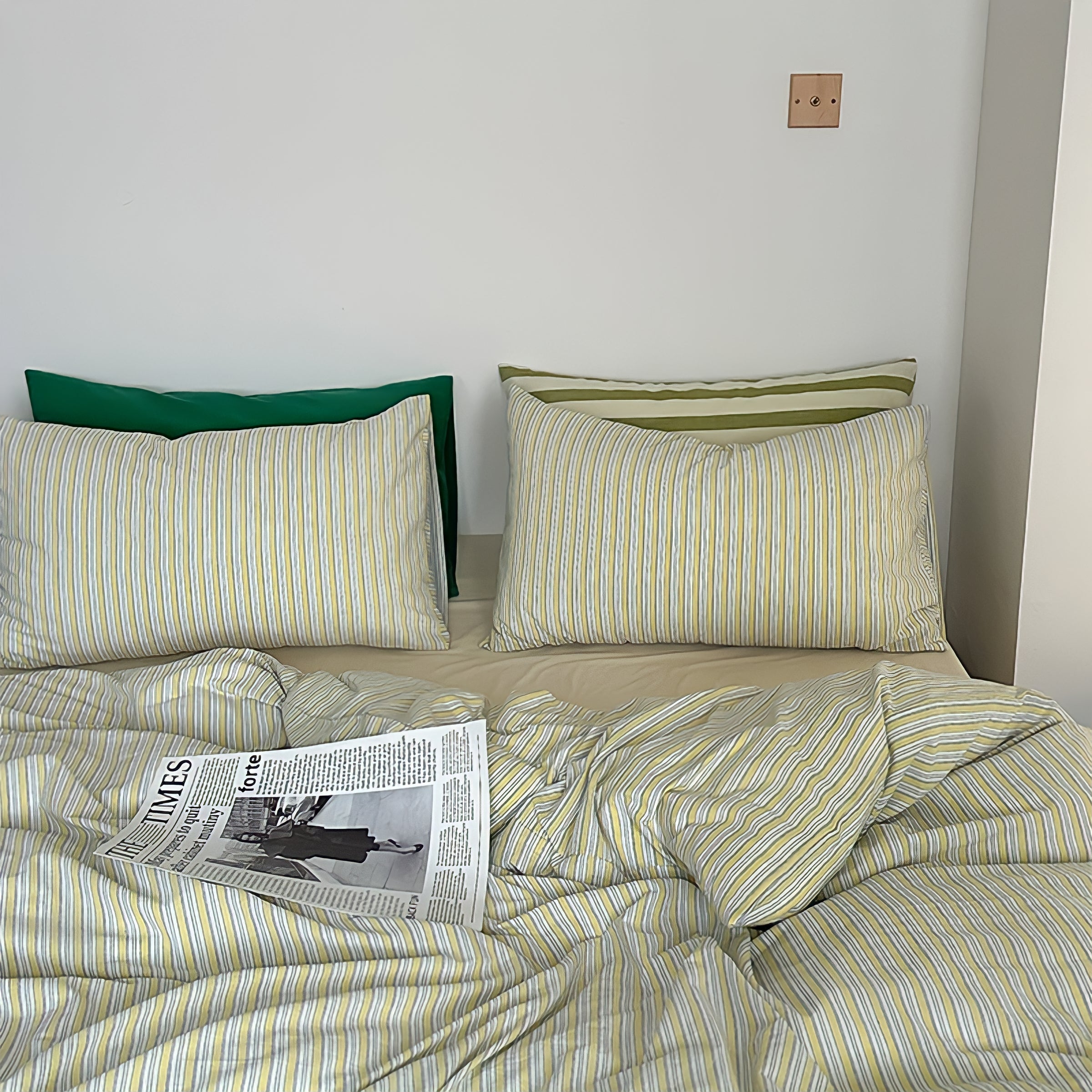 コットンカラーストライプ寝具セット 