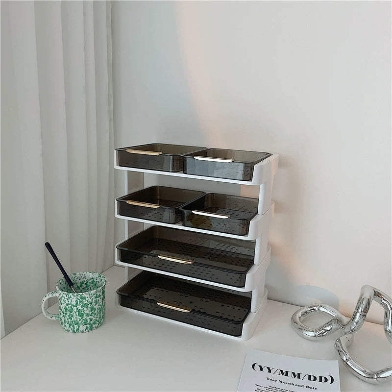 多機能 クリア 収納ラック デスクトップ 収納ラック kocol