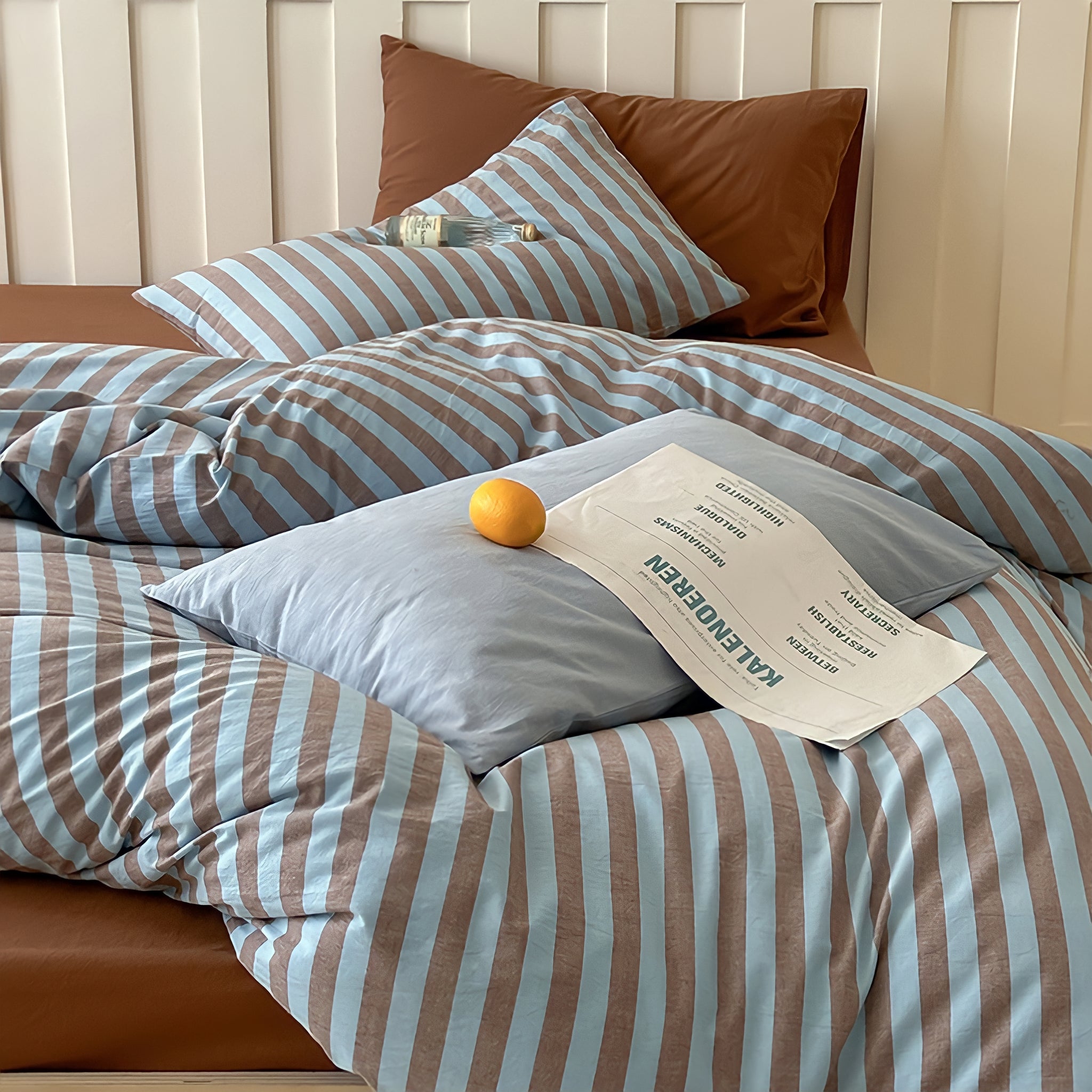 コットンカラーストライプ寝具セット 