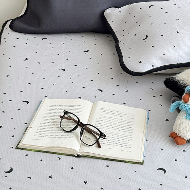 Ice Silk Star & Moon Mat Set Silver Grey