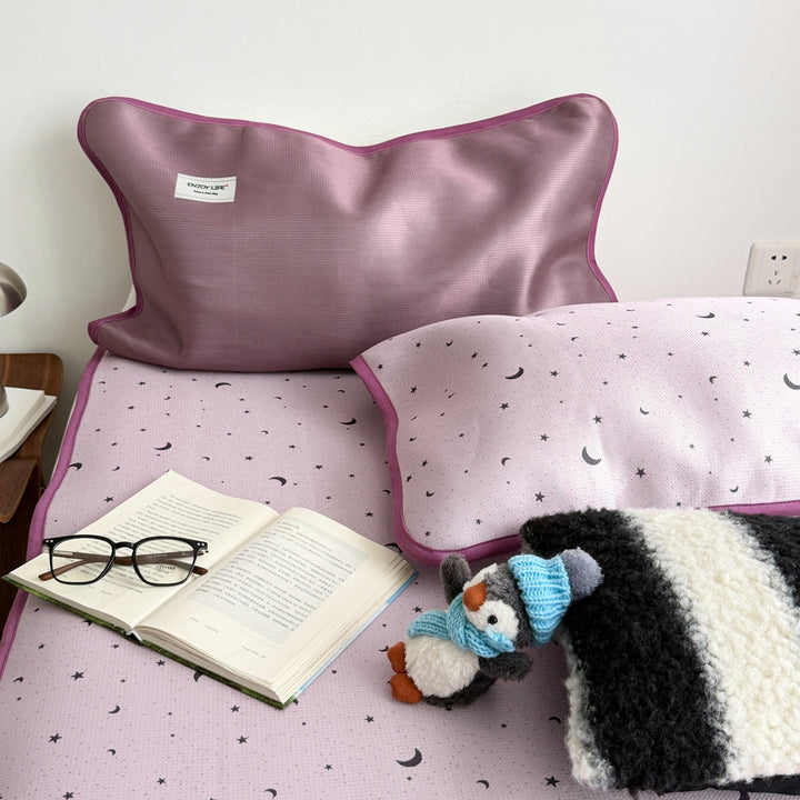 Ice Silk Star & Moon Mat Set - Purple