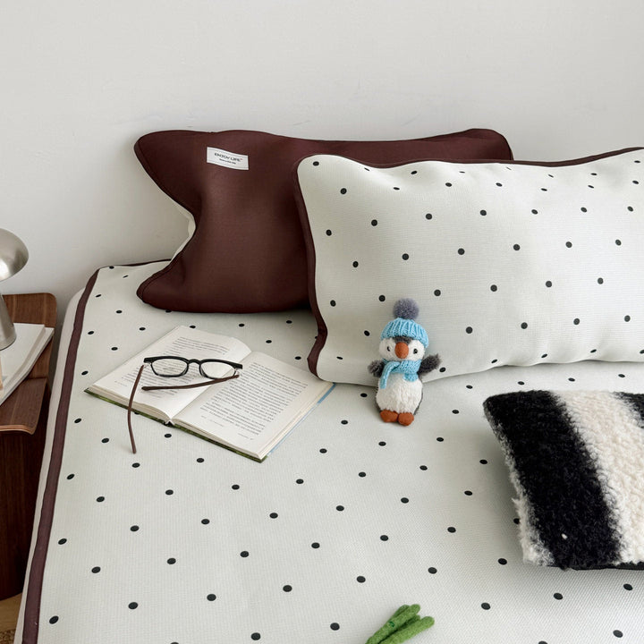 Ice Silk Dot Mat Set Off-White