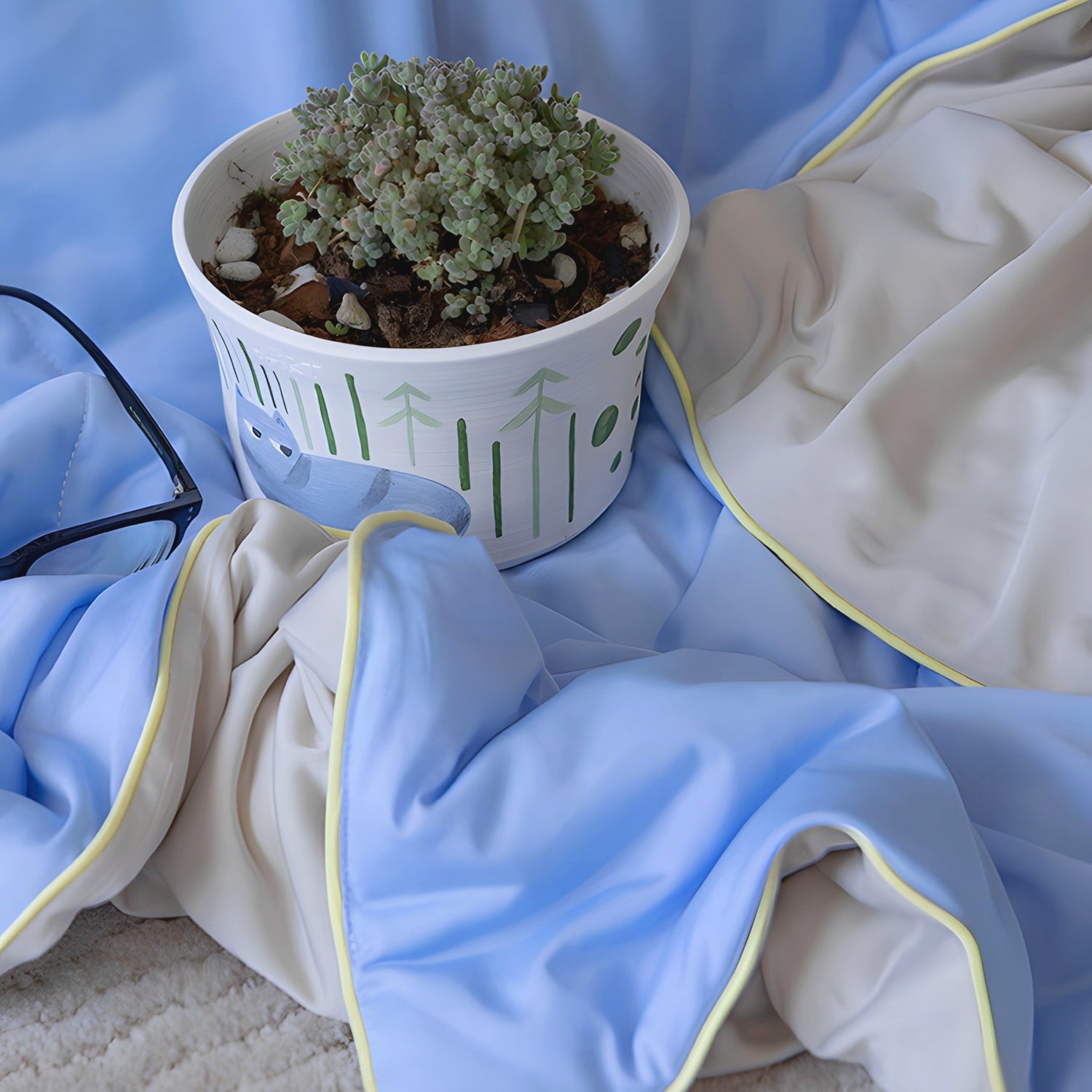 Candy Color Cooling Blanket Blue Gray