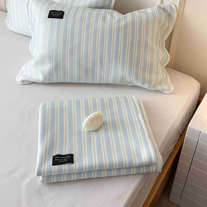 Modern Stripe Cool Pad Light Blue