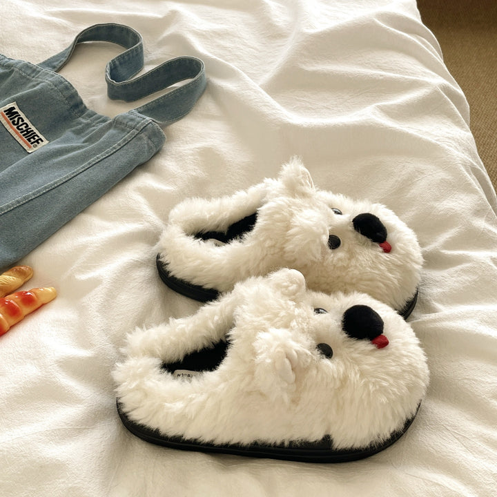 ふわふわ舌ペロドッグルームシューズ クリーム