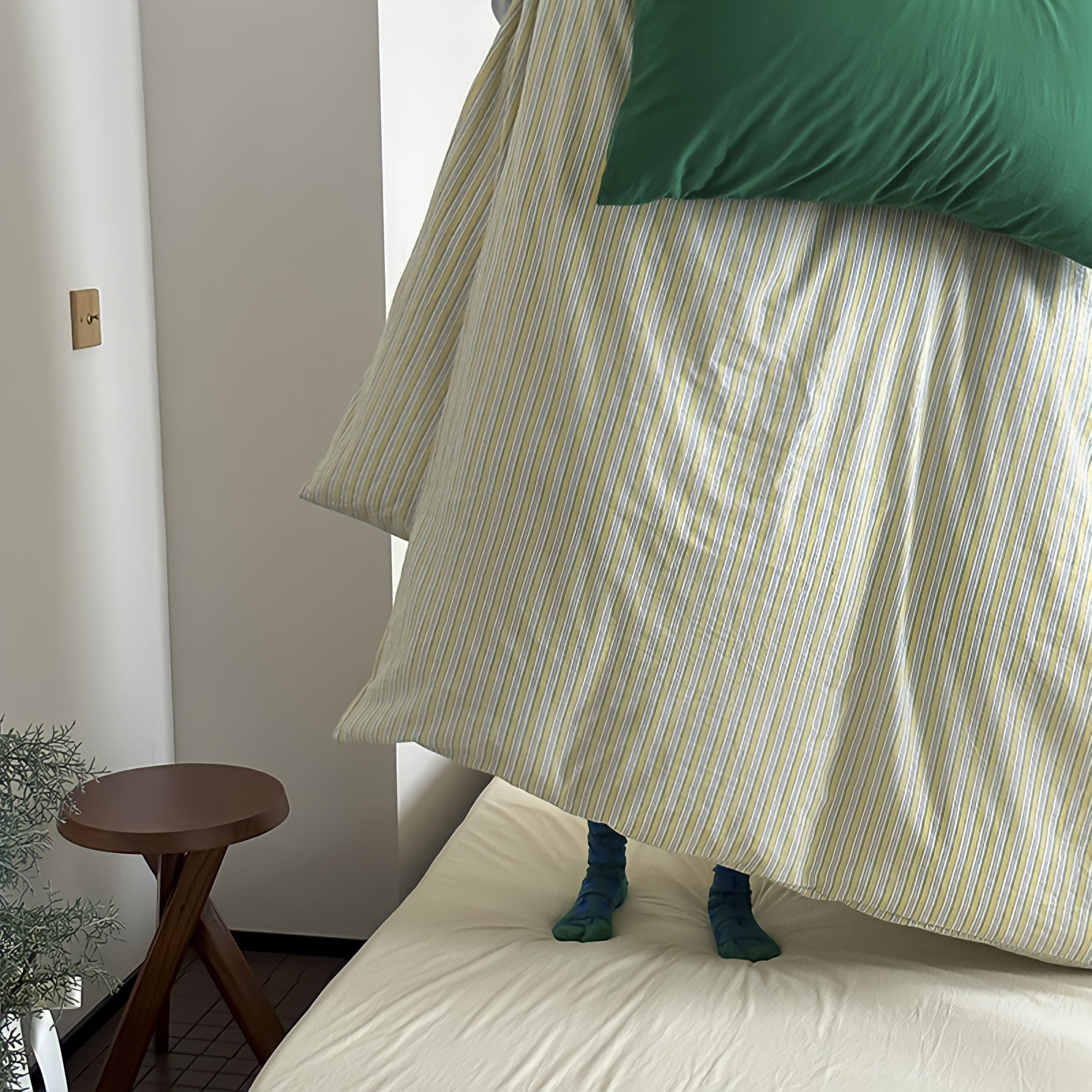 コットンカラーストライプ寝具セット 