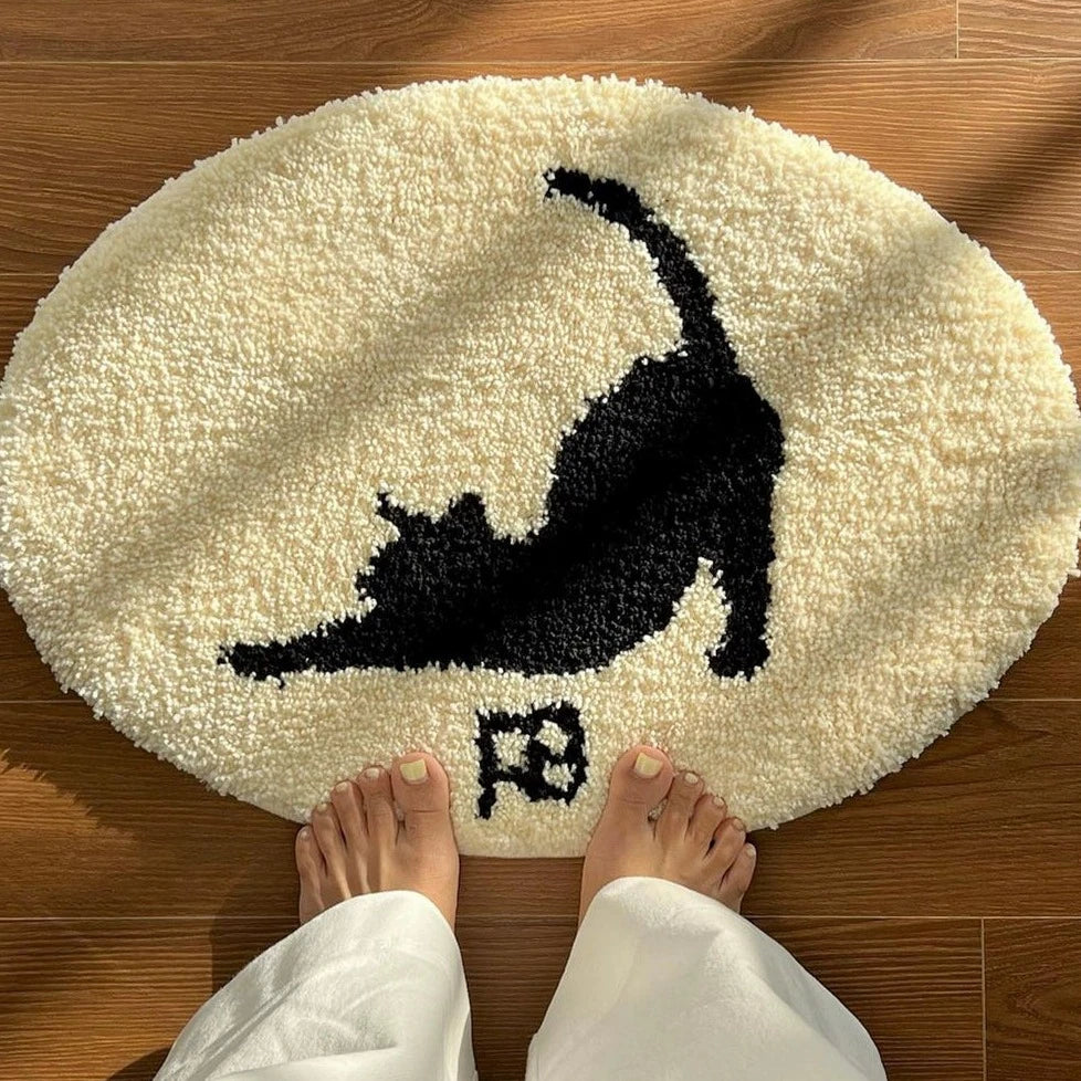 猫シルエットミニマット kocol