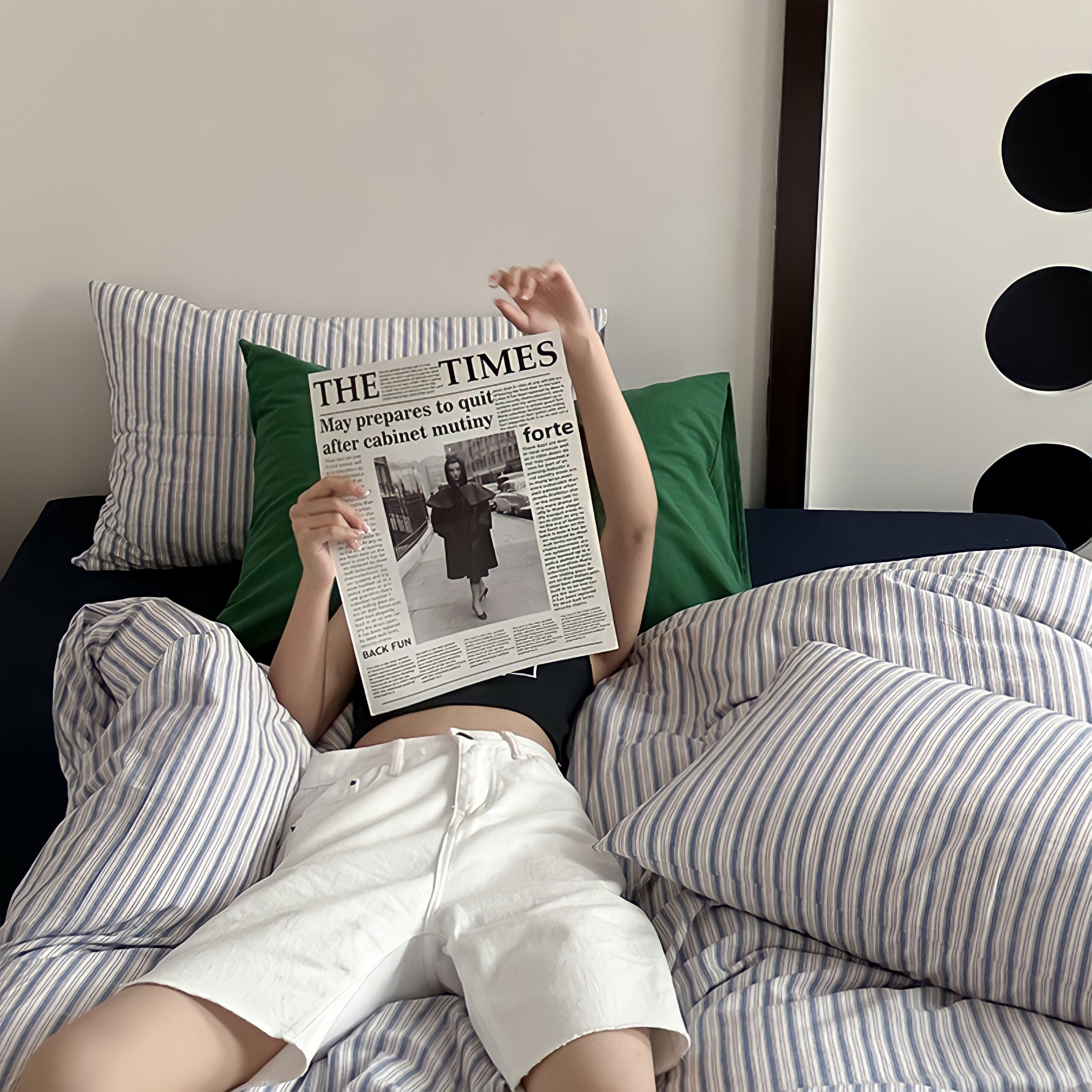 コットンカラーストライプ寝具セット 