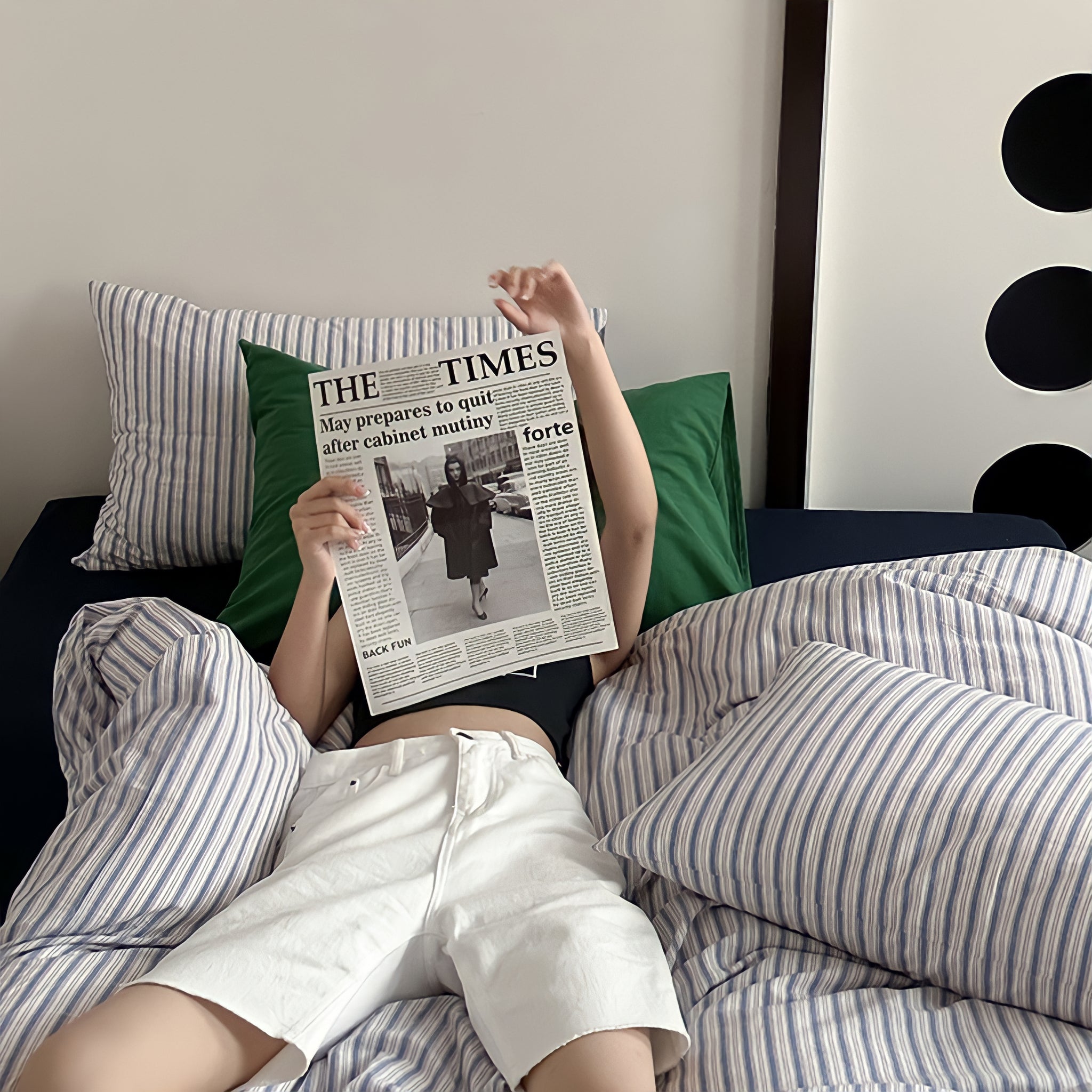 コットンカラーストライプ寝具セット 