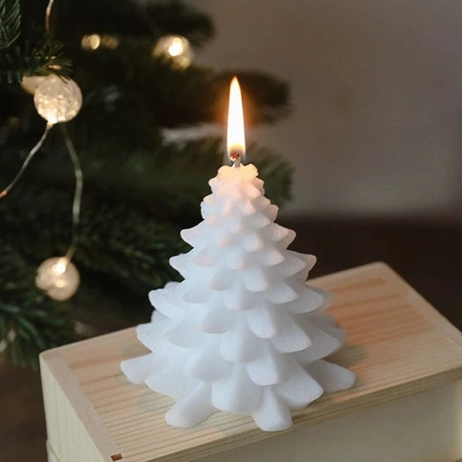 クリスマスツリースノーフレーク香り付きキャンドル kocol