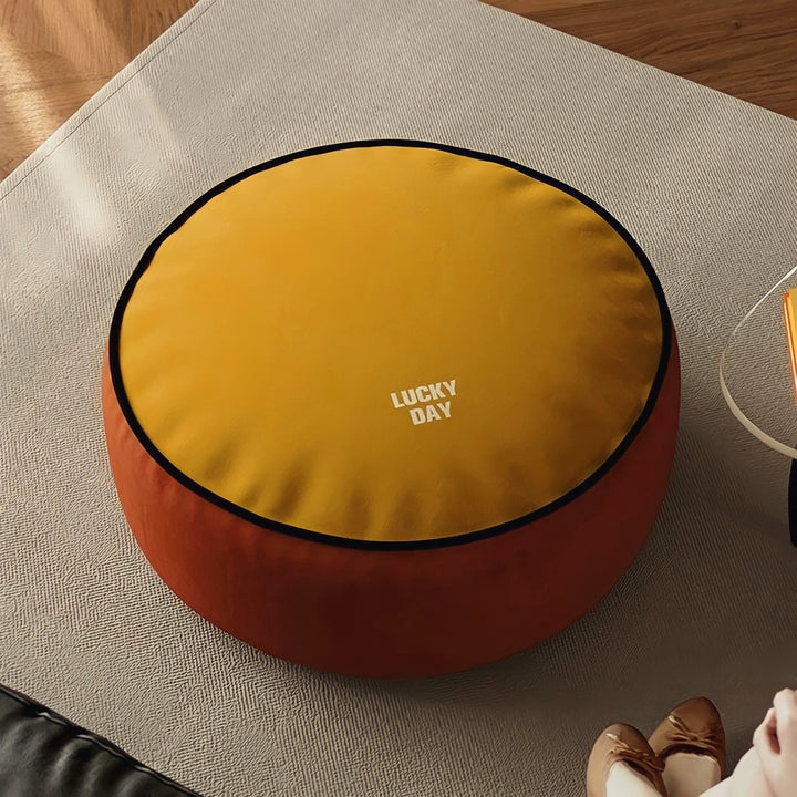 コンビカラーラウンドクッション　ブルー