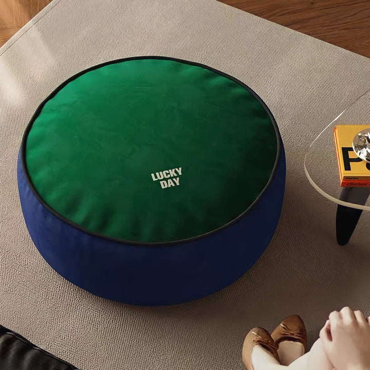 コンビカラーラウンドクッション　ブルー