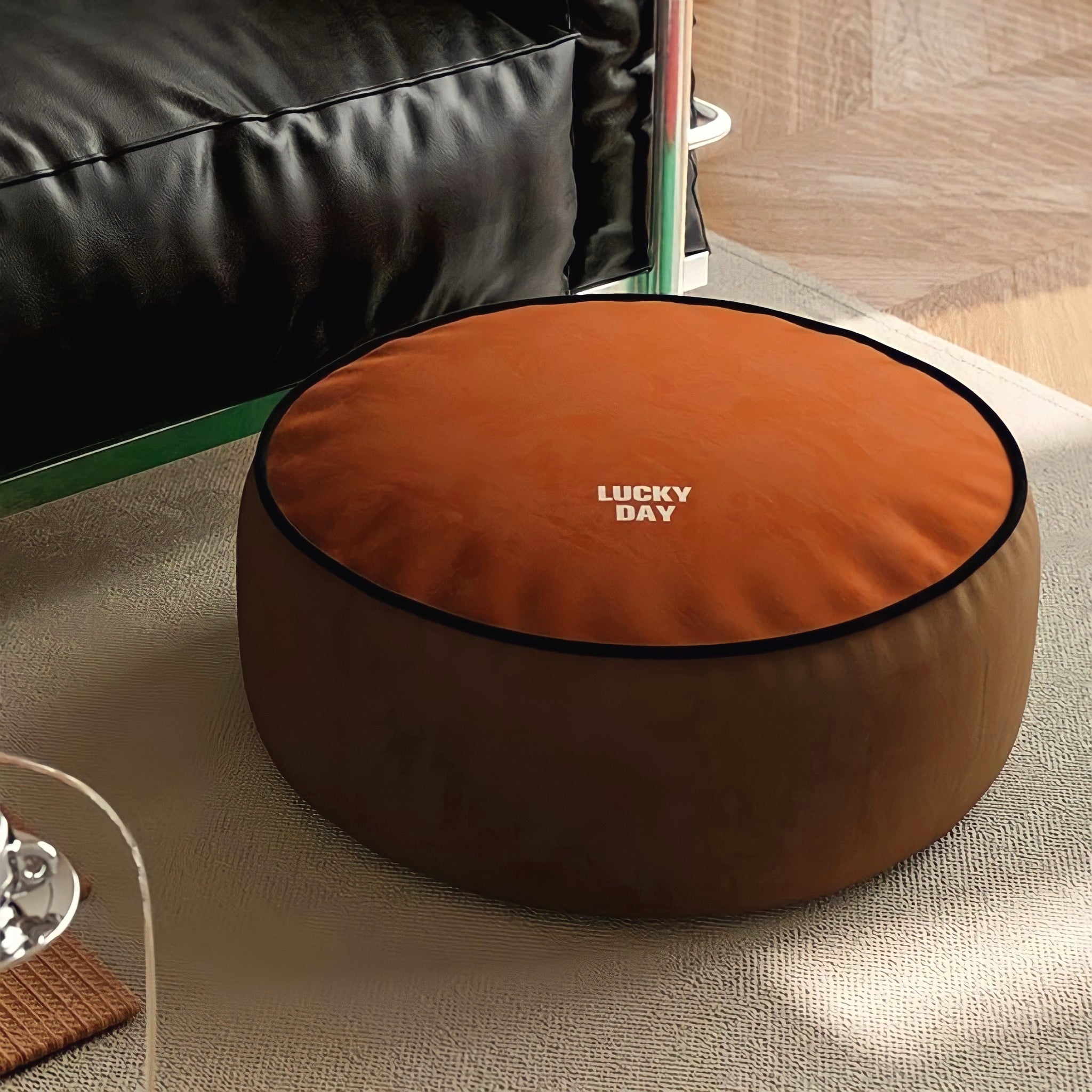 コンビカラーラウンドクッション　イエロー