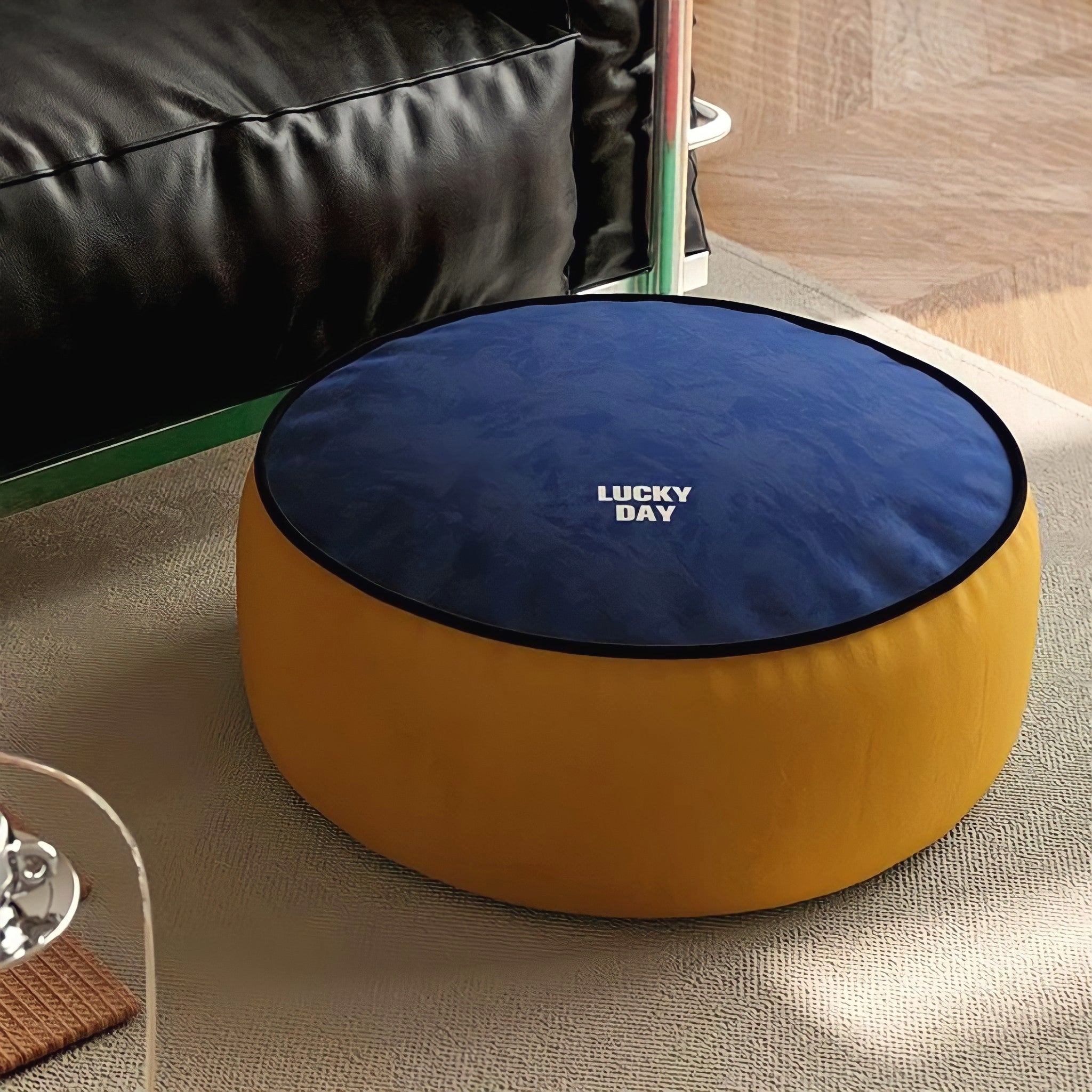 コンビカラーラウンドクッション　イエロー