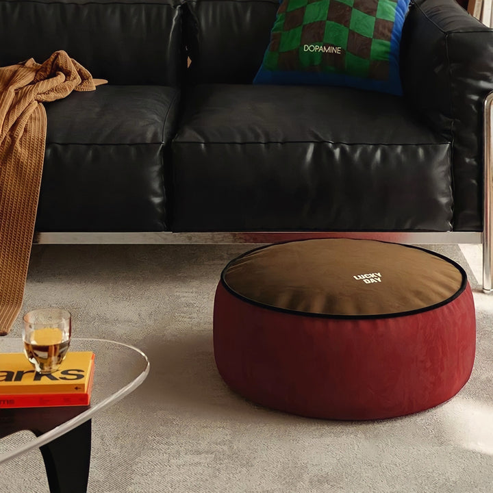 コンビカラーラウンドクッション　ブルー