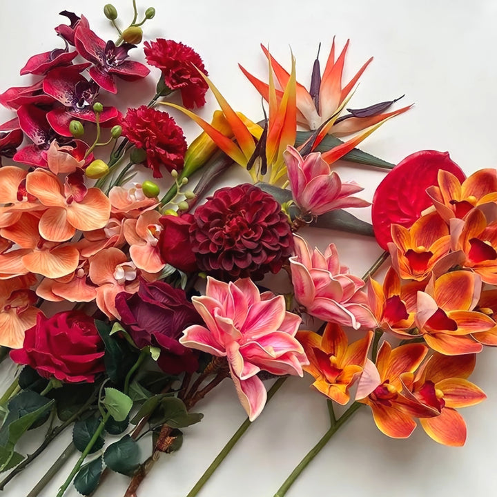 オレンジ&レッドフェイクフラワー