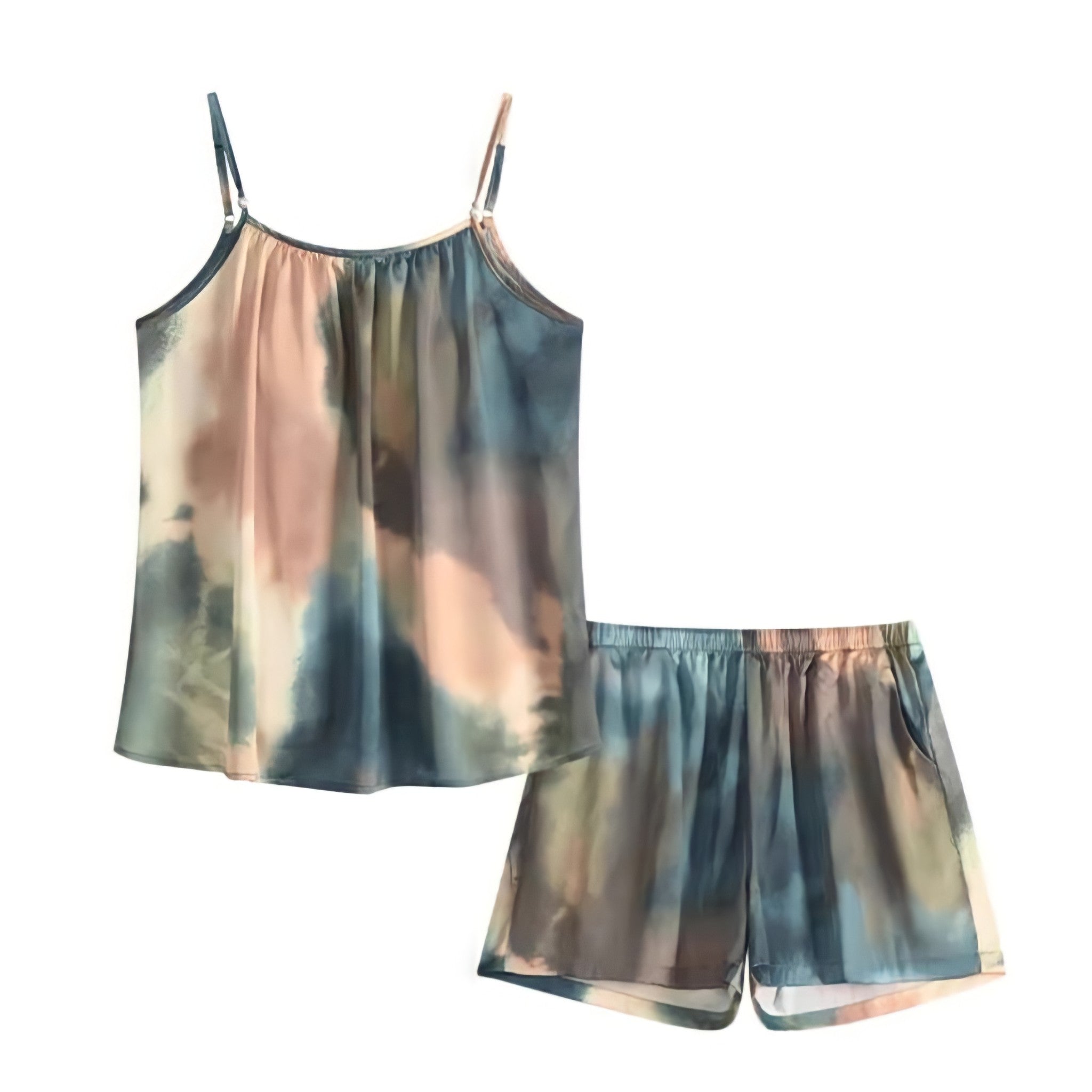Cool-touch tie-dyed camisole loungewear