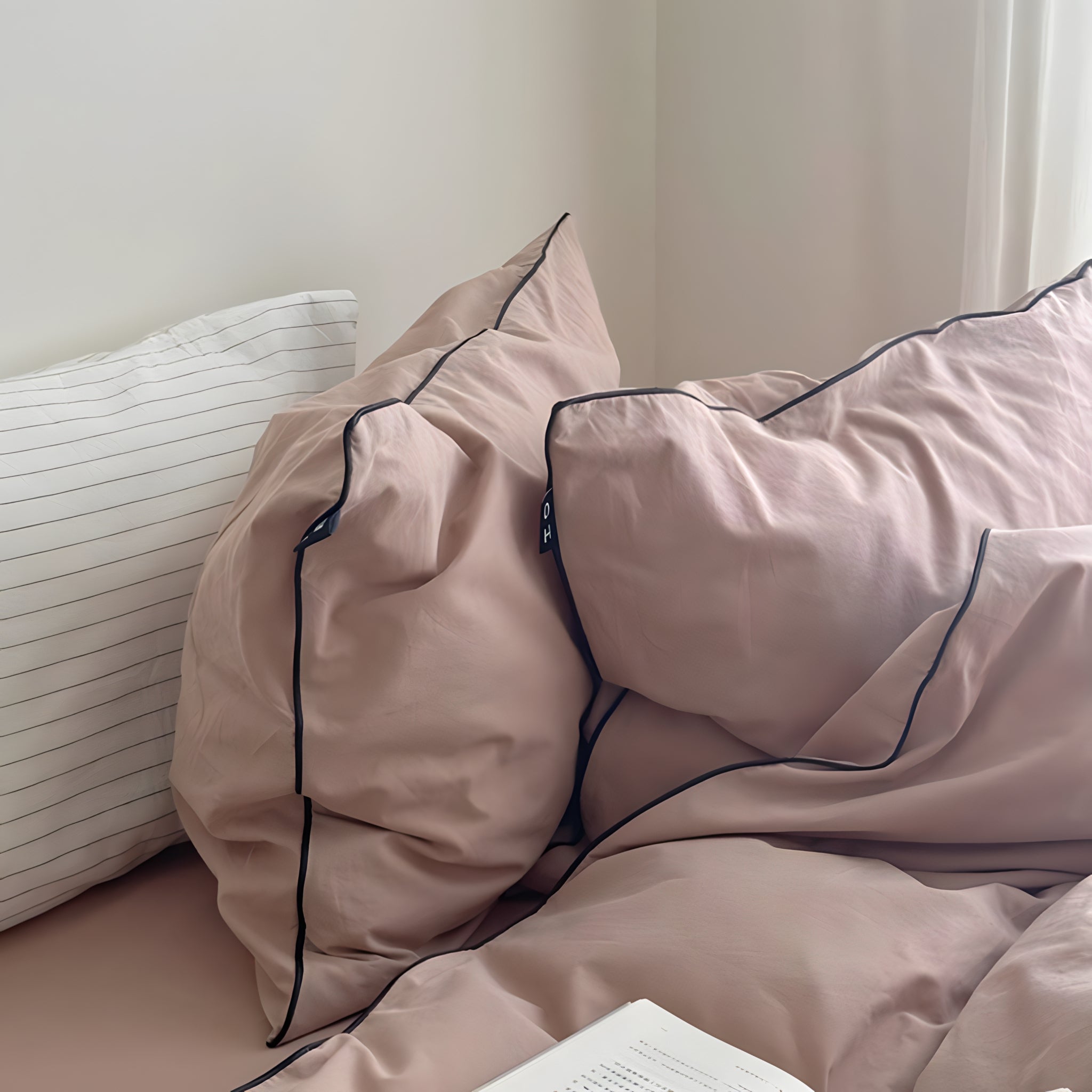 ウォッシュドコットンパイピング寝具セット 