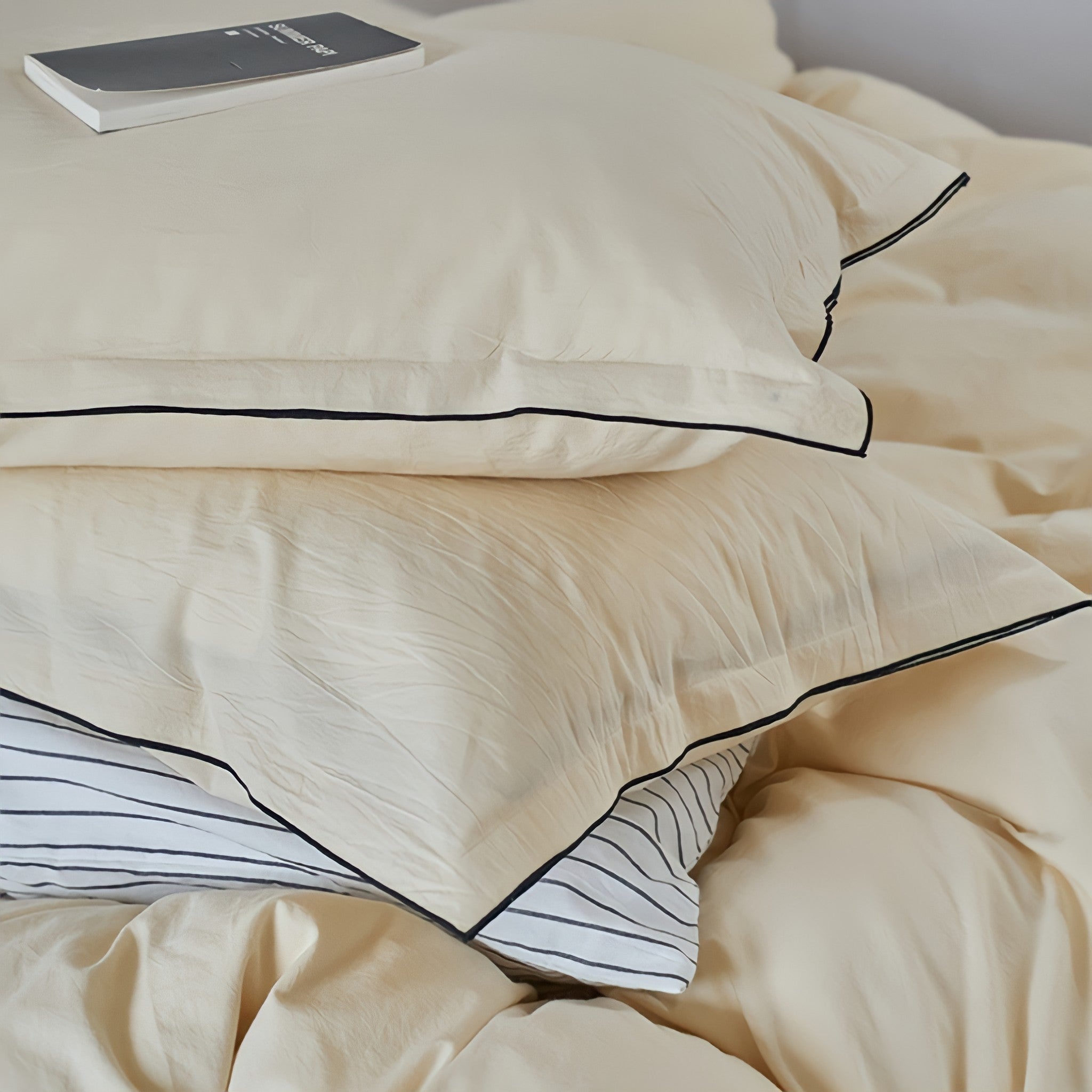 パイピングウォッシュドコットン寝具セット 