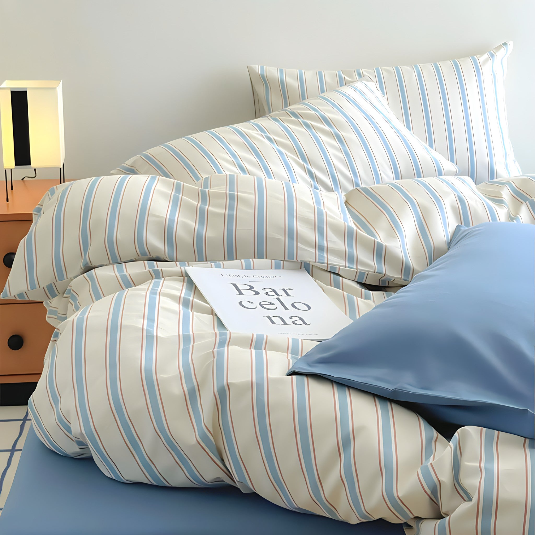 コットンストライプ寝具セット 
