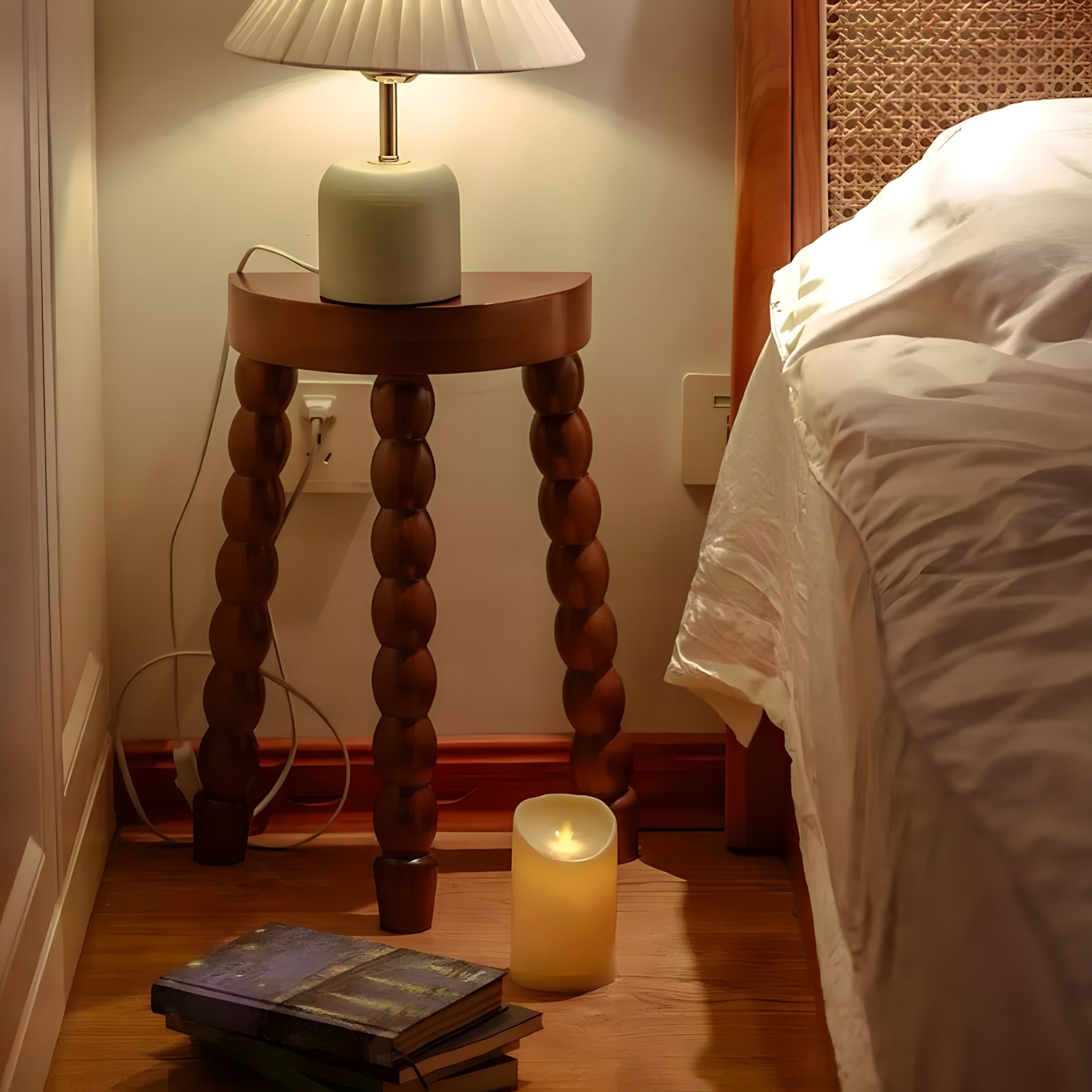 バブルレッグハーフムーンミニテーブル