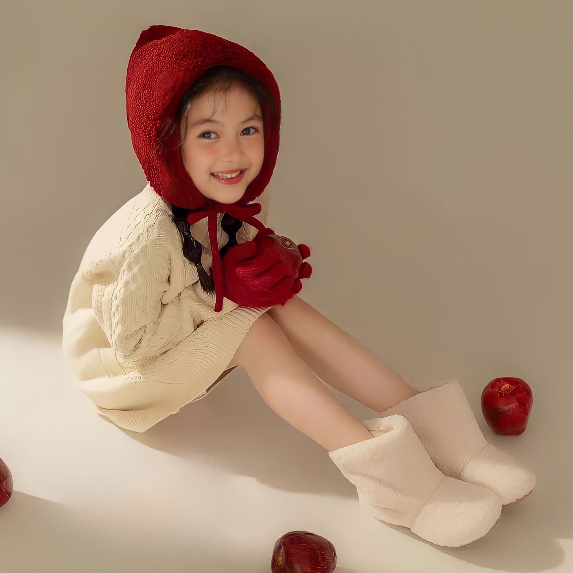 イチゴキッズボア帽子