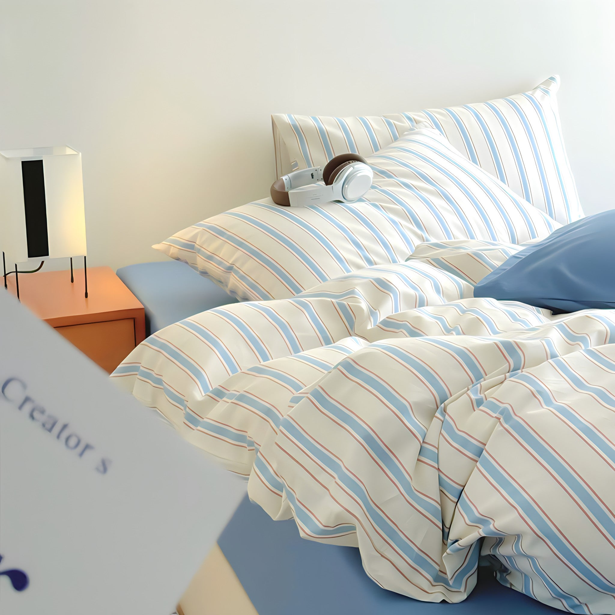 コットンストライプ寝具セット 