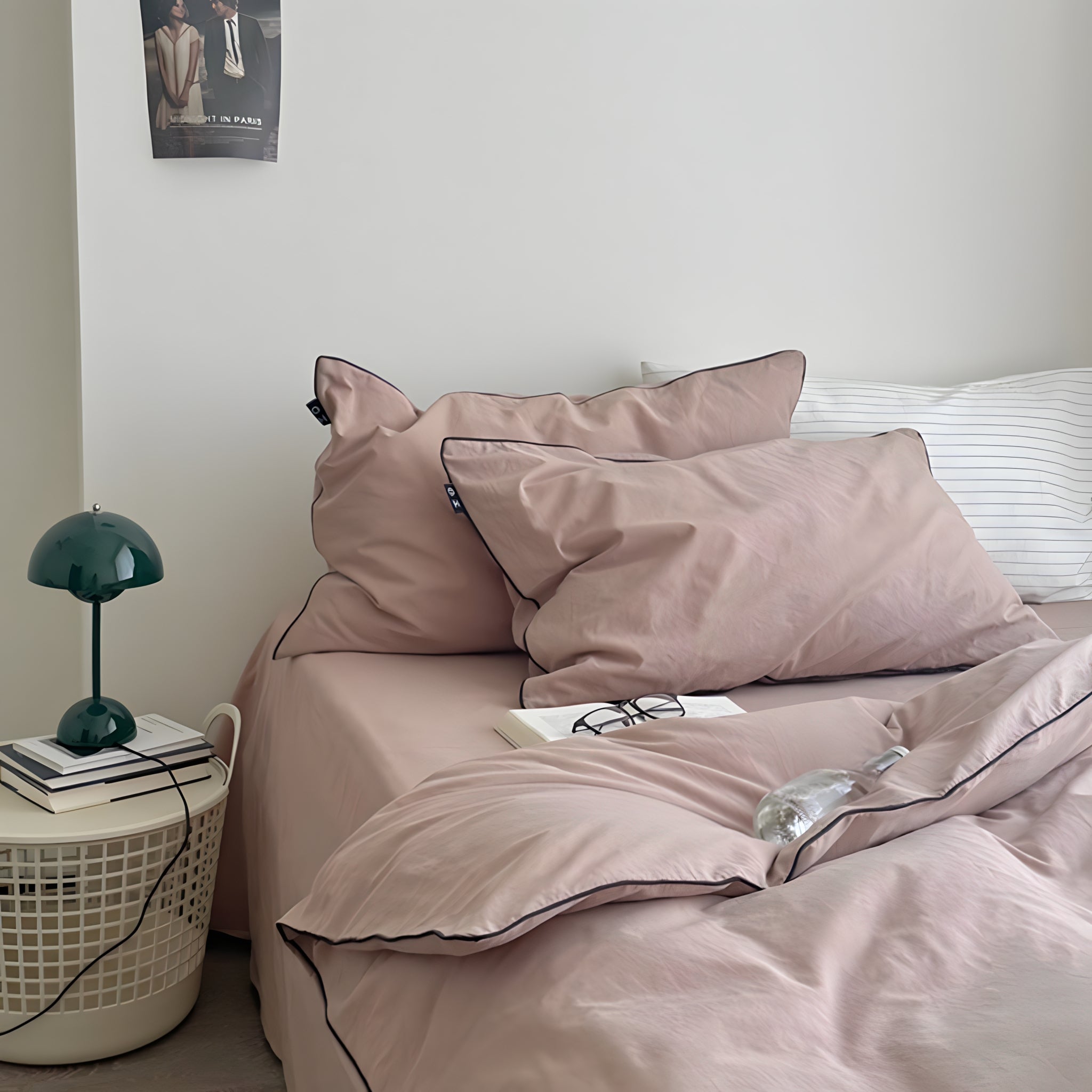 ウォッシュドコットンパイピング寝具セット 