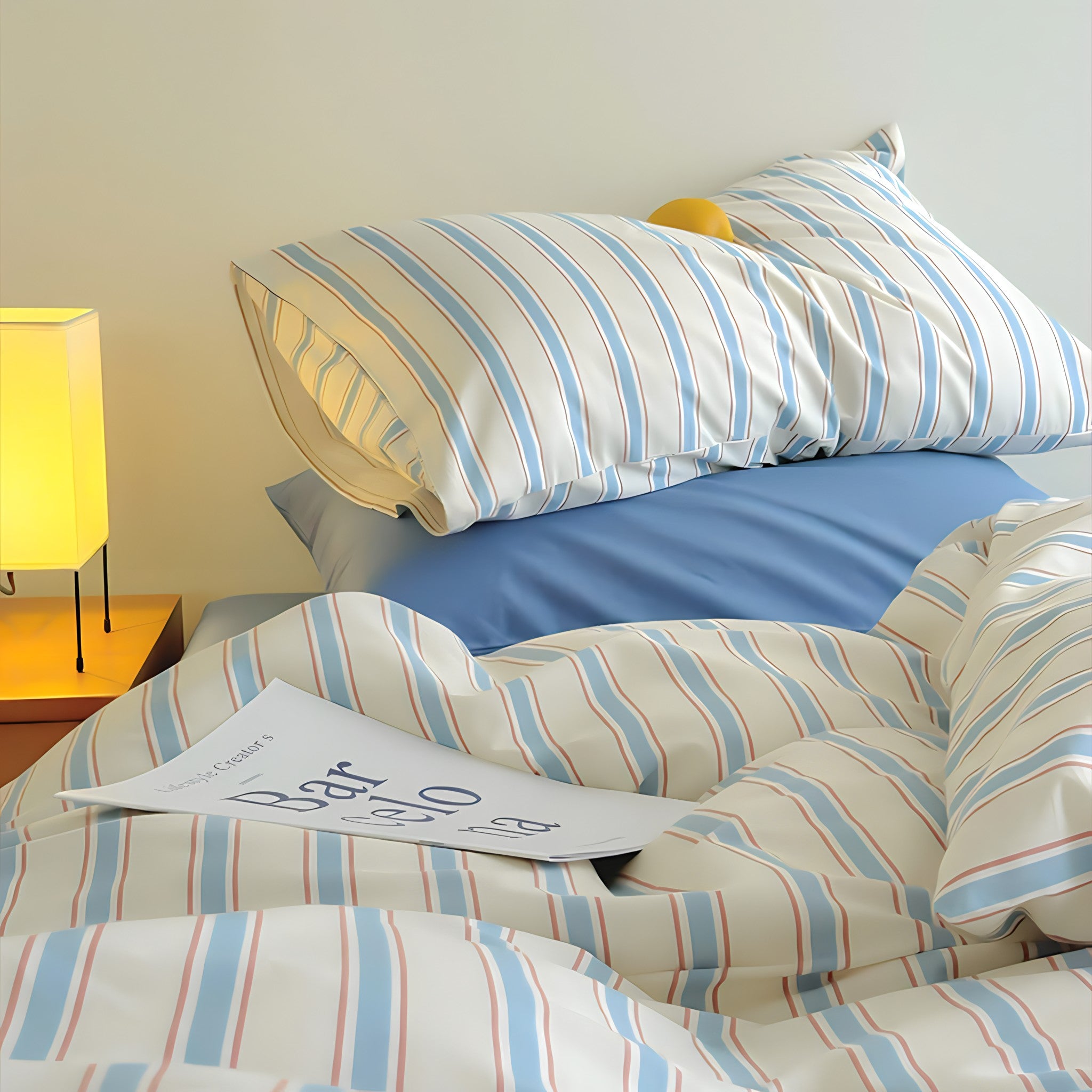 コットンストライプ寝具セット 