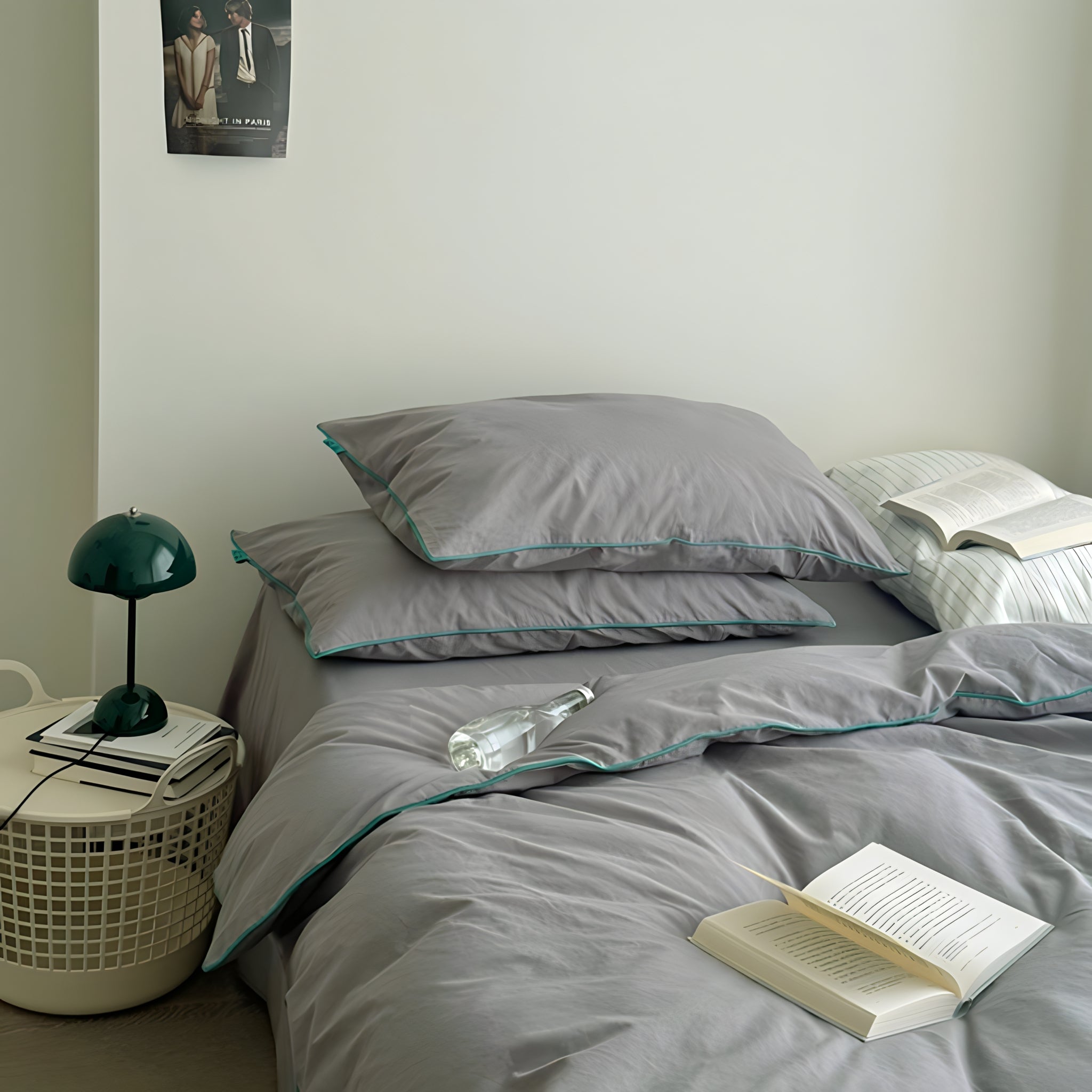 ウォッシュドコットンパイピング寝具セット 